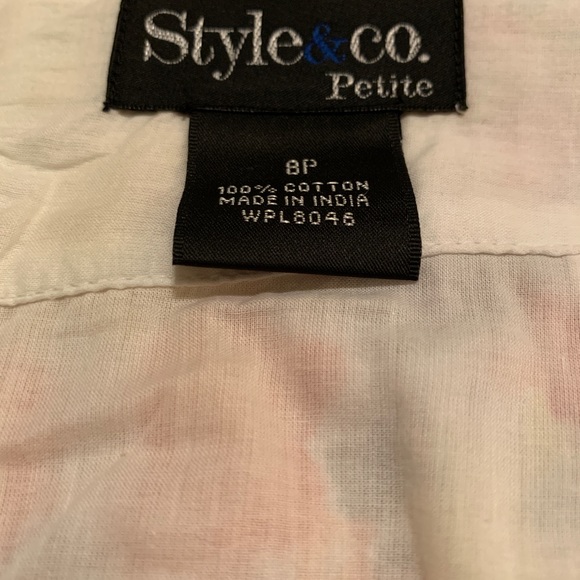 A-Line Skirt with Yellow Orange Red White Grey Flowers - Picture 8 of 9